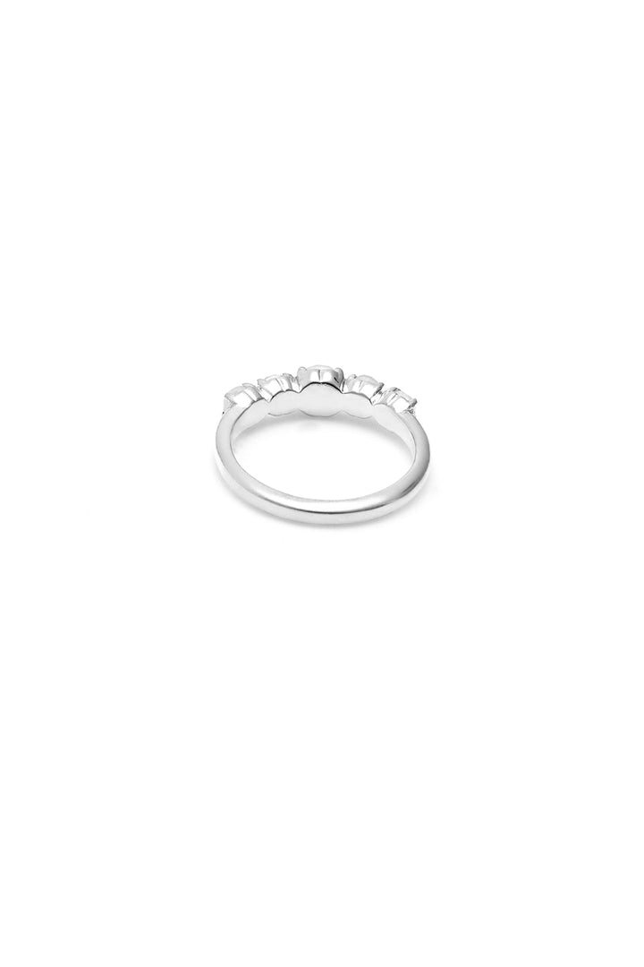 Stolen Girlfriends Club Halo Cluster Ring | Silver & Rose Quartz
