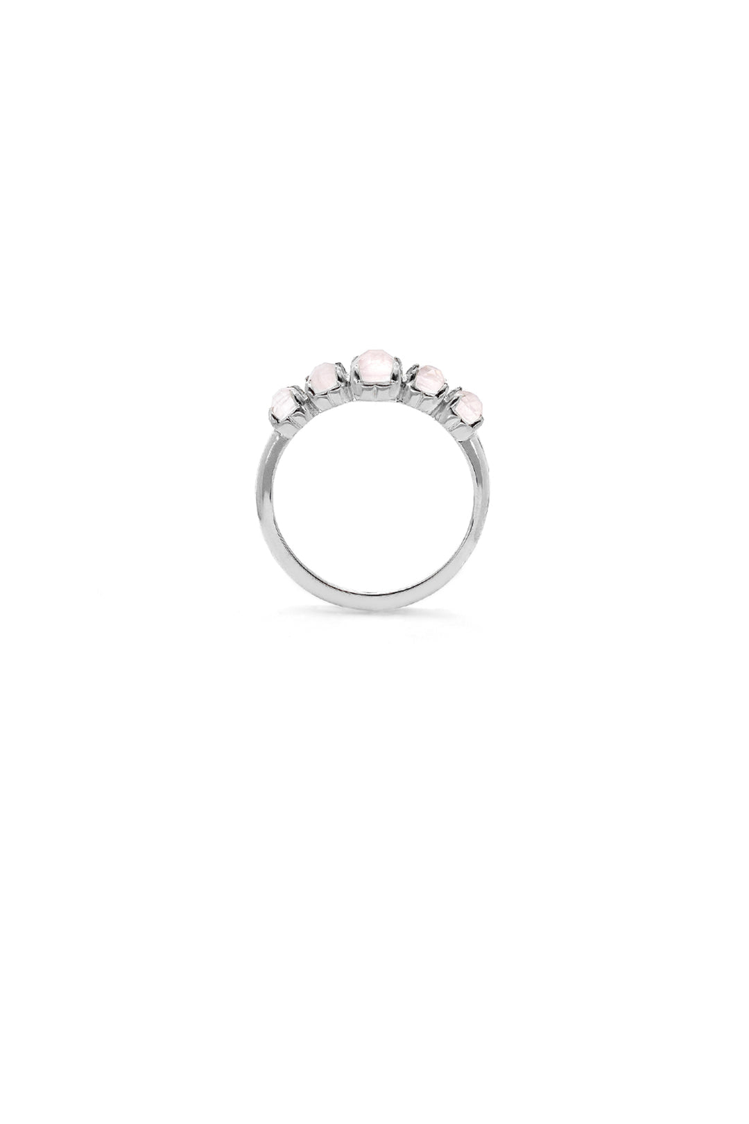 Stolen Girlfriends Club Halo Cluster Ring | Silver & Rose Quartz