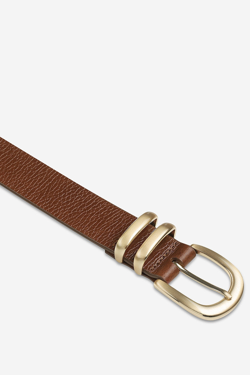 Status Anxiety Let It Be Belt - Brown/Gold
