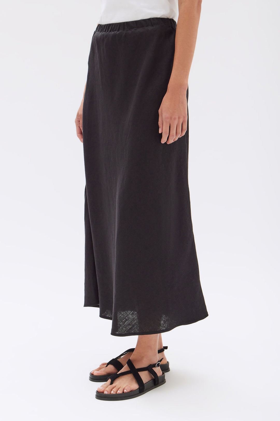 Assembly Label Stella Linen Skirt | Black