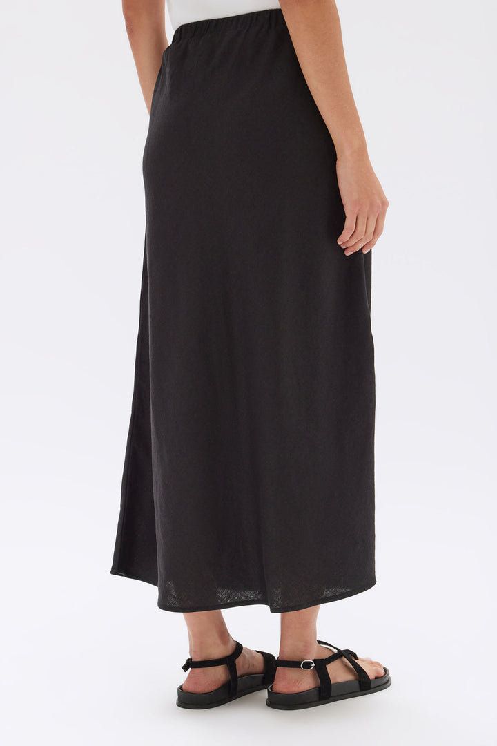 Assembly Label Stella Linen Skirt | Black