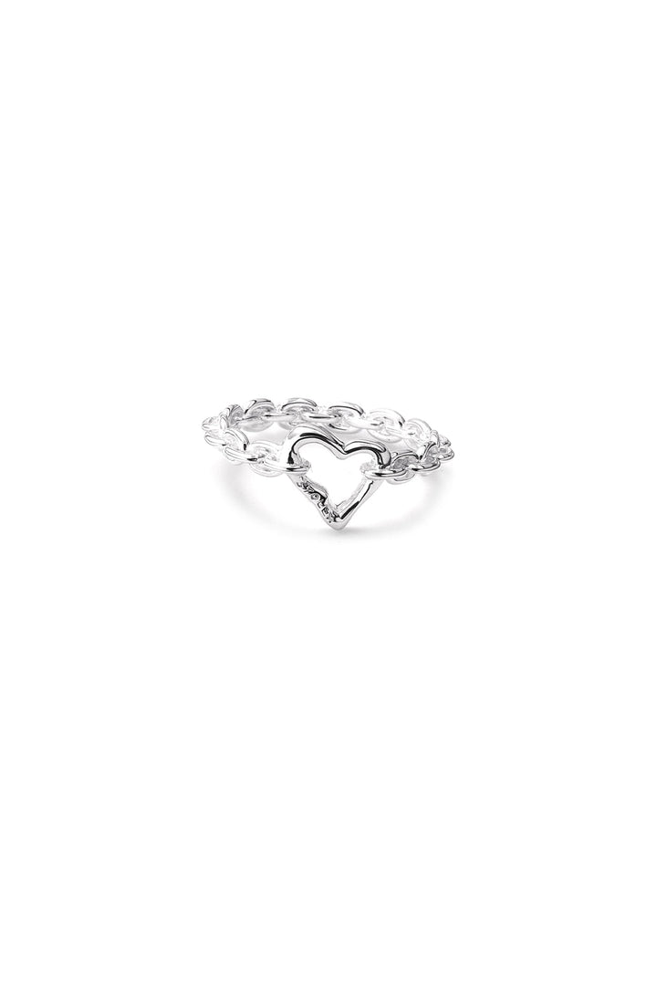 Stolen Girlfriends Club Melted Heart Chain Ring | Silver