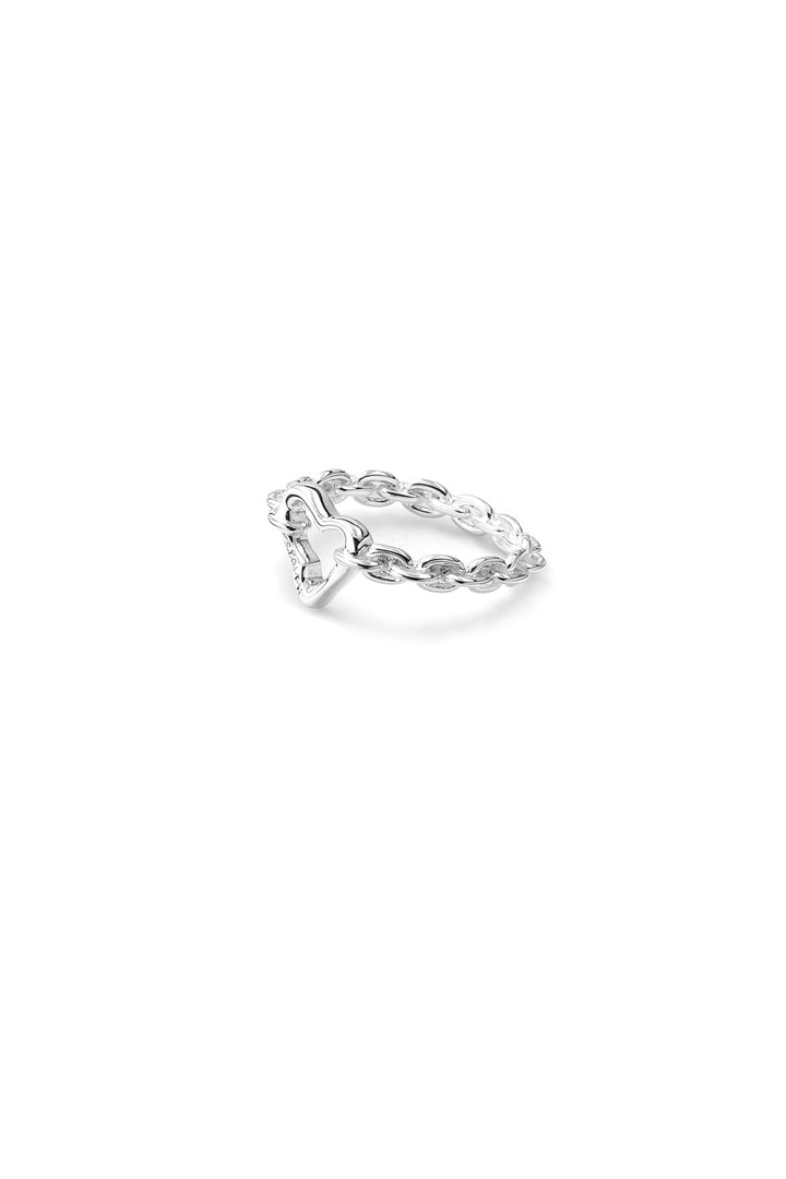 Stolen Girlfriends Club Melted Heart Chain Ring | Silver