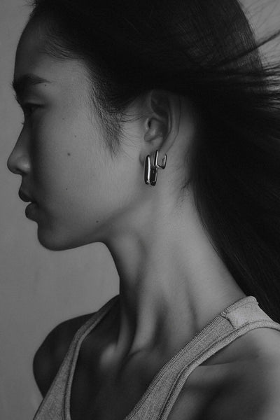 Brie Leon Bloq Earrings - Silver