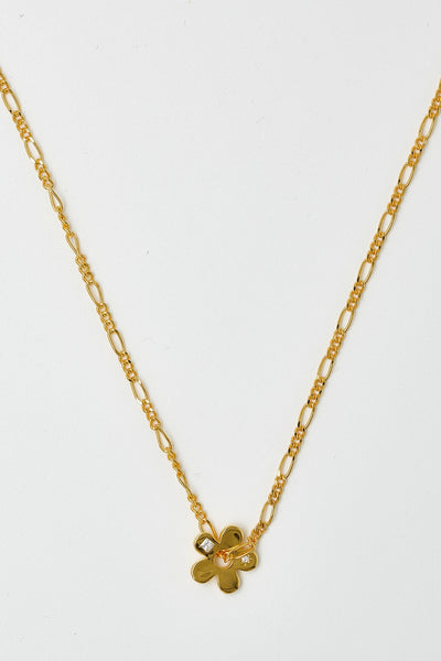 Brie Leon Signature Flower Pendant Necklace - Gold