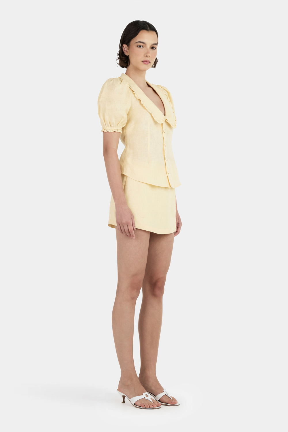 Ownley Izzy Linen Shirt | Lemon