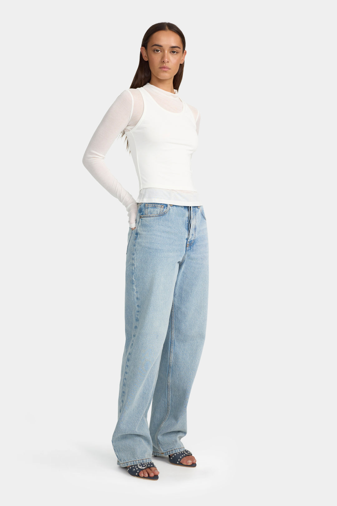 Ownley Joanna Jersey Top | White