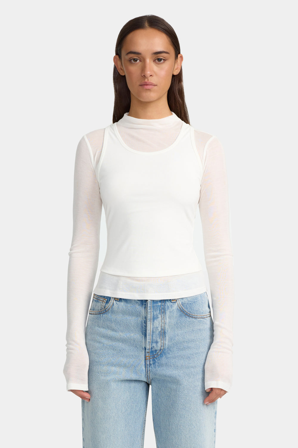 Ownley Joanna Jersey Top | White