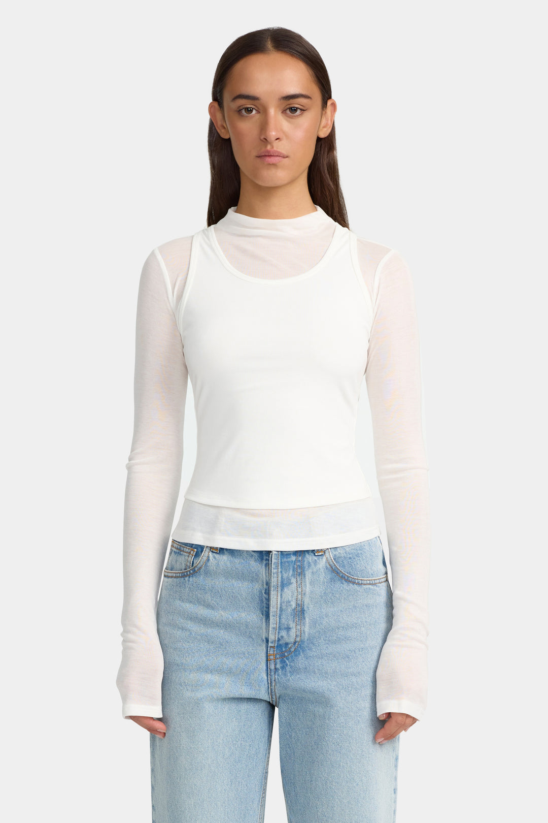 Ownley Joanna Jersey Top | White