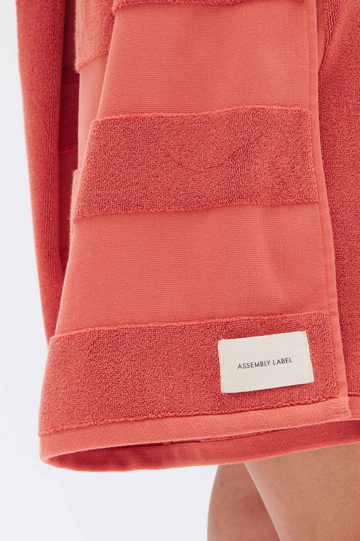 Assembly Label Jacquard Tile Beach Towel | Papaya