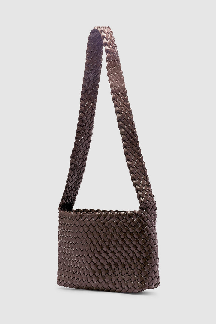 Brie Leon Luca Woven Crossbody | Chocolate