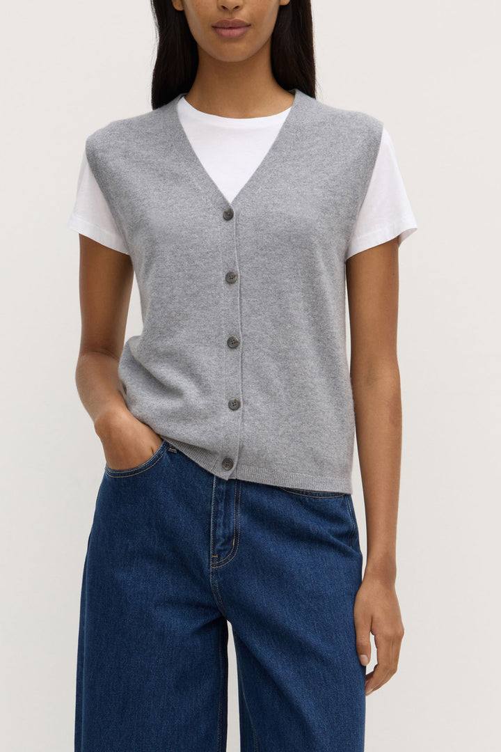 Assembly Label Lara Cashmere Knit Tank | Grey Marle