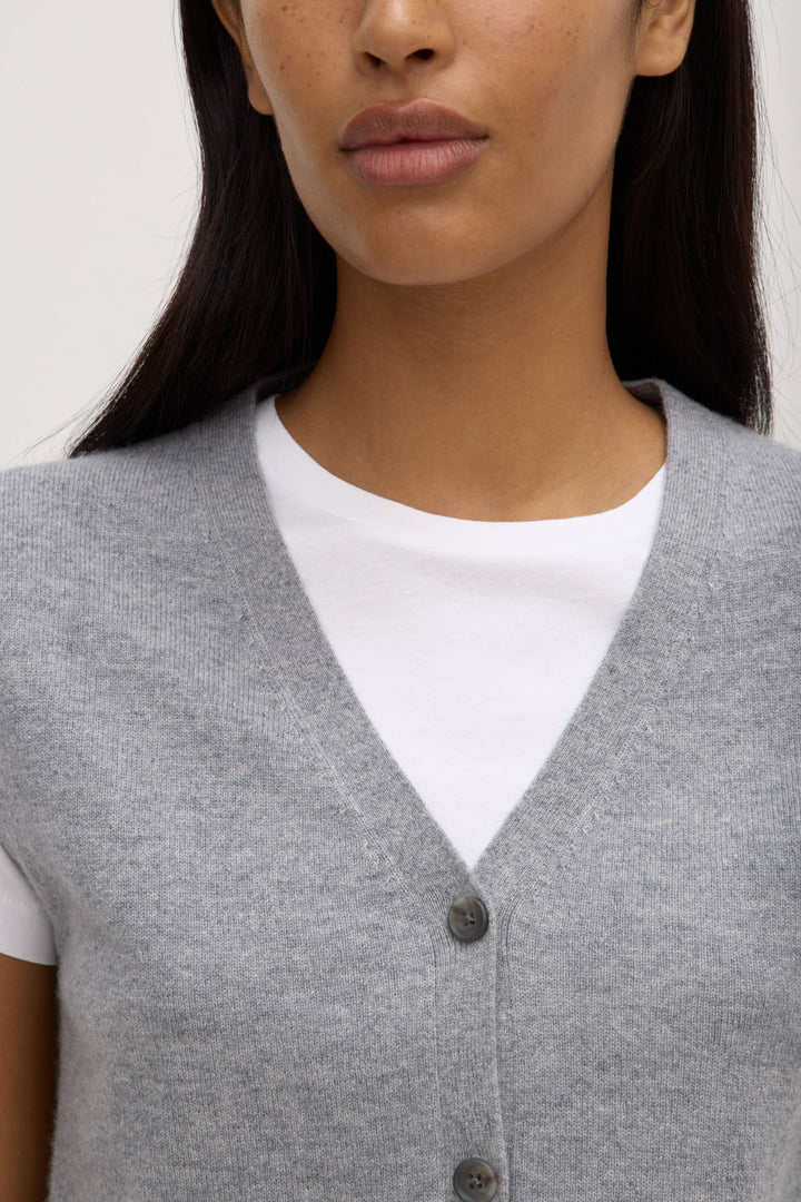 Assembly Label Lara Cashmere Knit Tank | Grey Marle