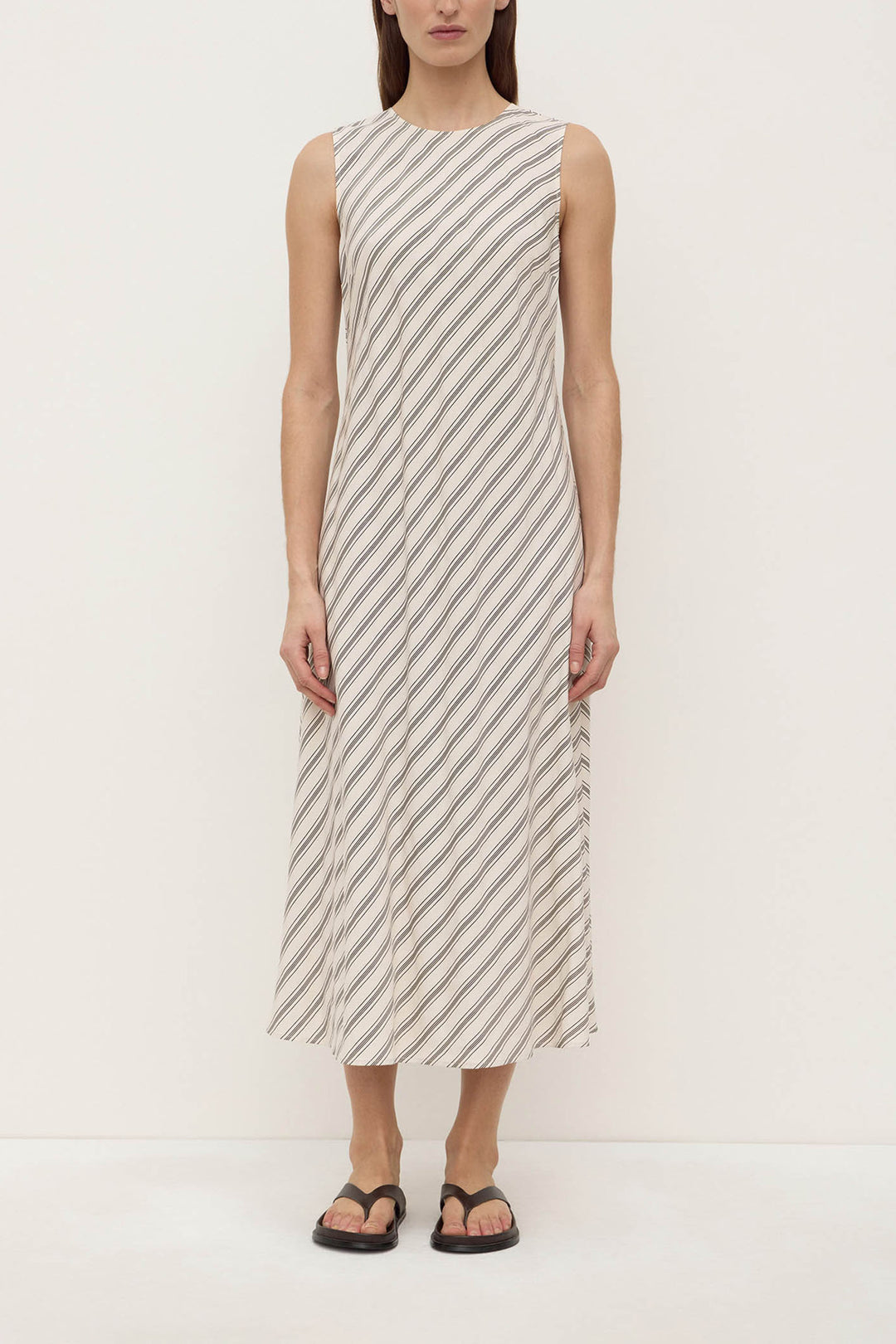 Assembly Label Lenny Stripe Midi Dress | Cream & Smoke