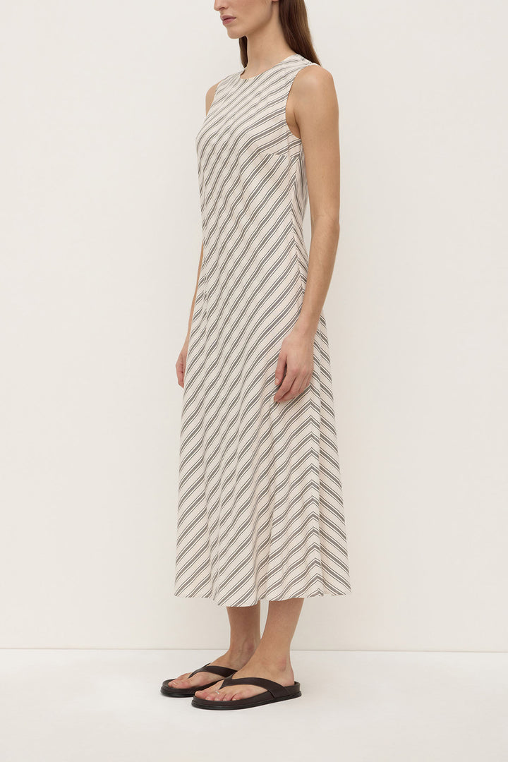Assembly Label Lenny Stripe Midi Dress | Cream & Smoke