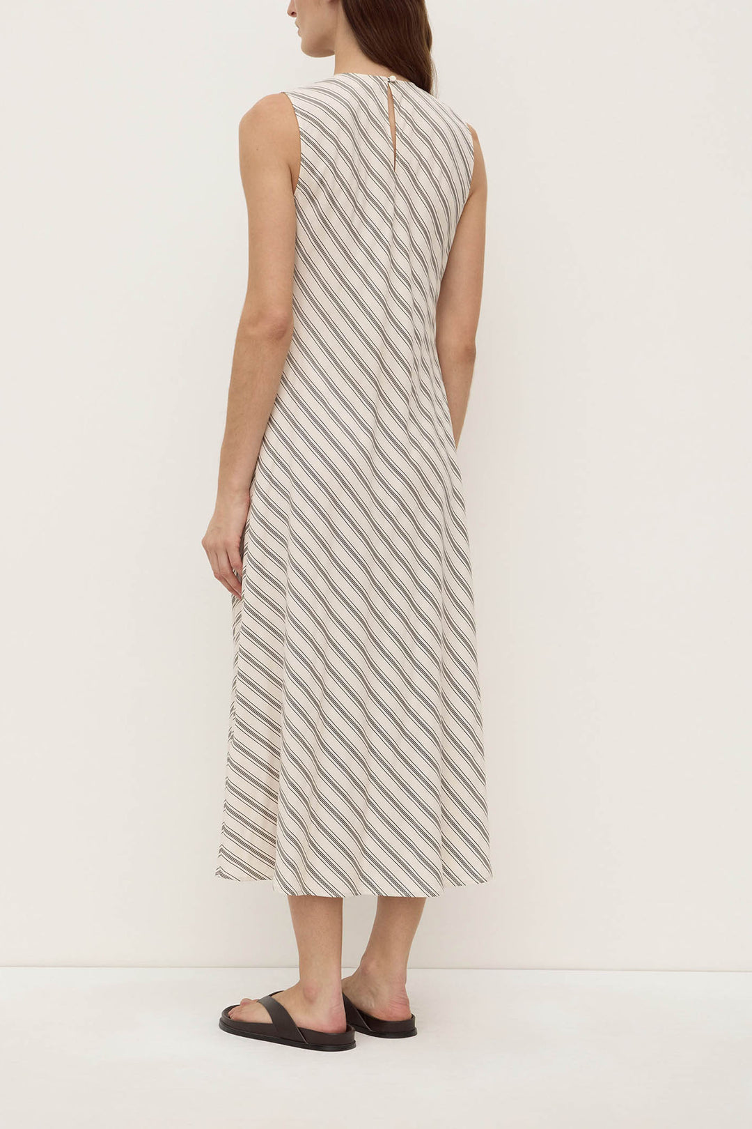 Assembly Label Lenny Stripe Midi Dress | Cream & Smoke