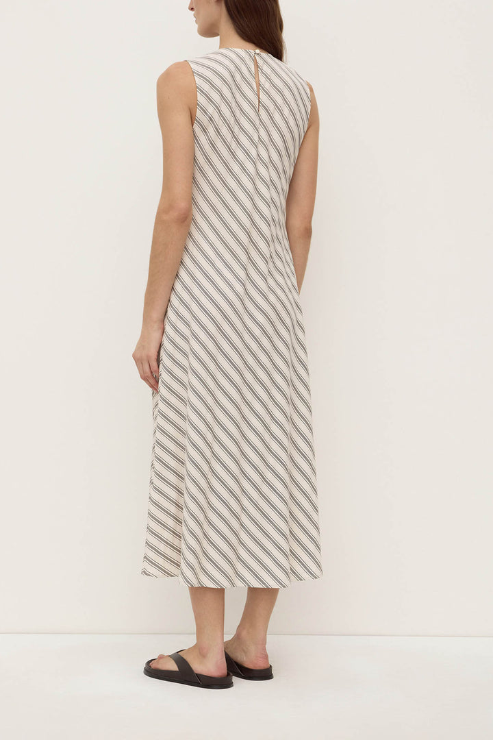 Assembly Label Lenny Stripe Midi Dress | Cream & Smoke