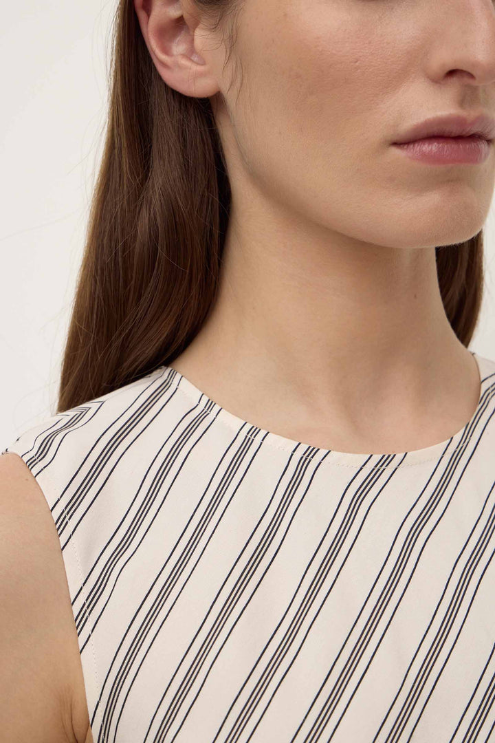 Assembly Label Lenny Stripe Midi Dress | Cream & Smoke