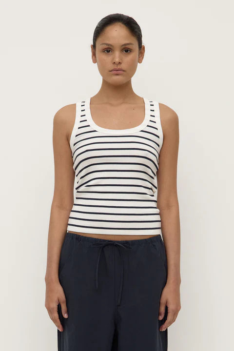Assembly Label Leony Stripe Tank | True Navy & Antique White