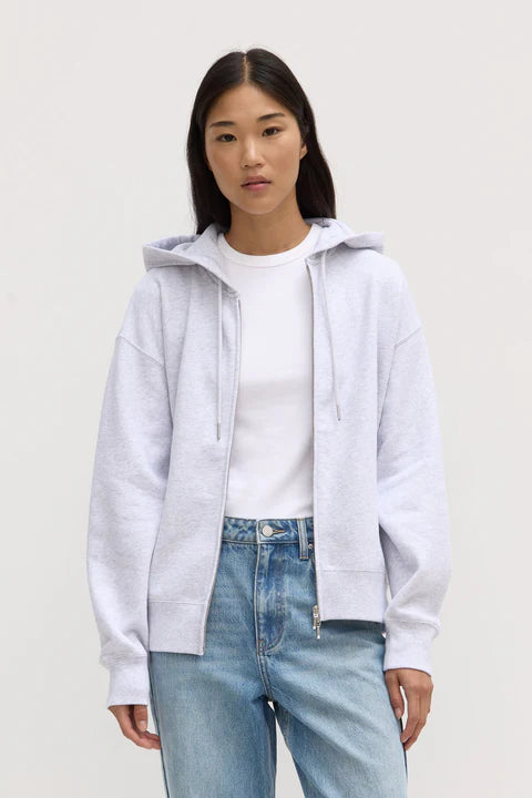 Assembly Labrl Louisa Hooded Zip Sweater | Heather Grey Marle