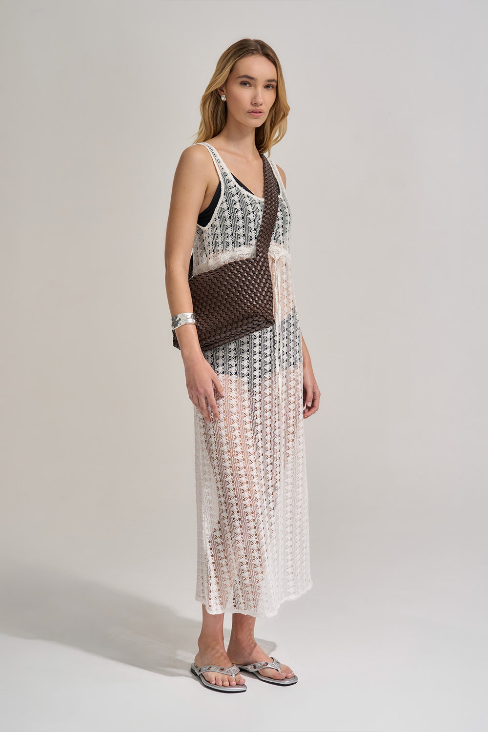 Brie Leon Luca Woven Crossbody | Chocolate