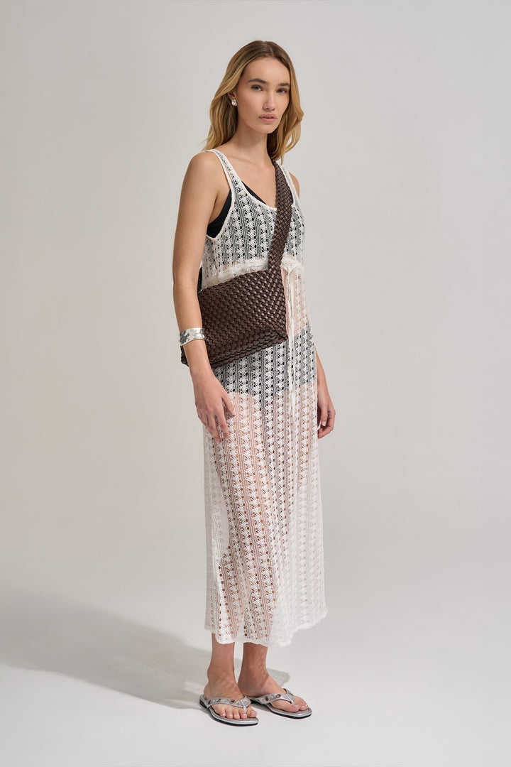 Brie Leon Luca Woven Crossbody | Chocolate
