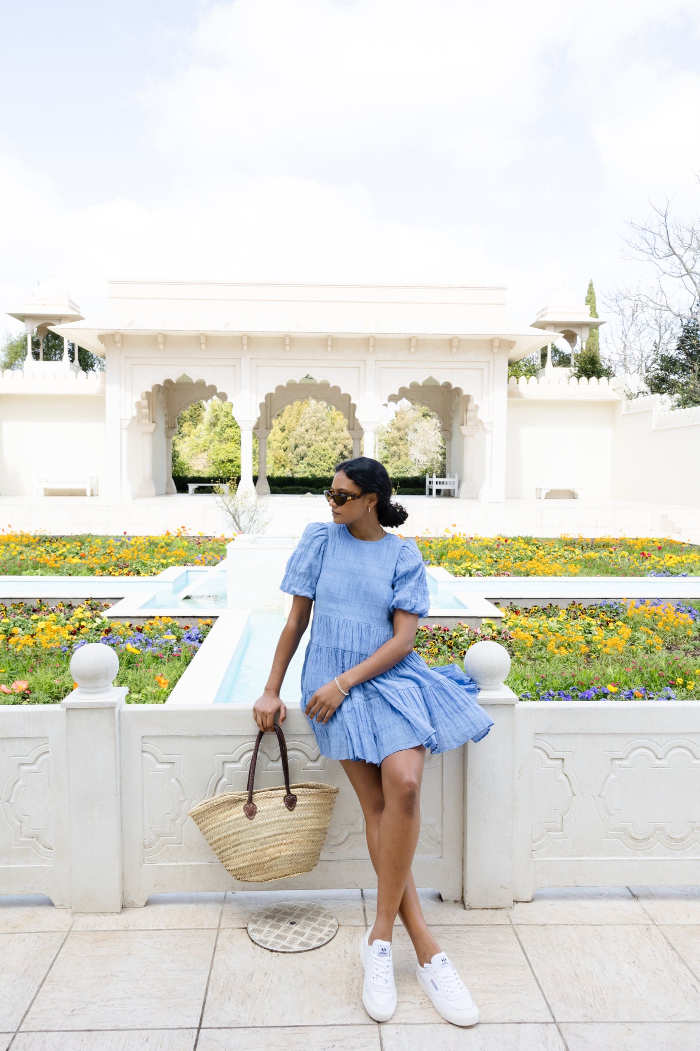 Ivy + Jack Luna Shirred Mini Dress - French Blue