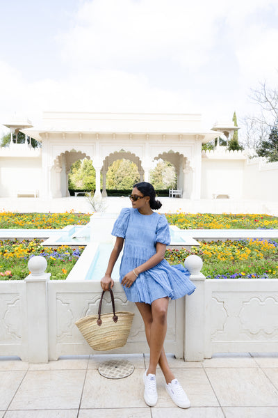 Ivy + Jack Luna Shirred Mini Dress - French Blue