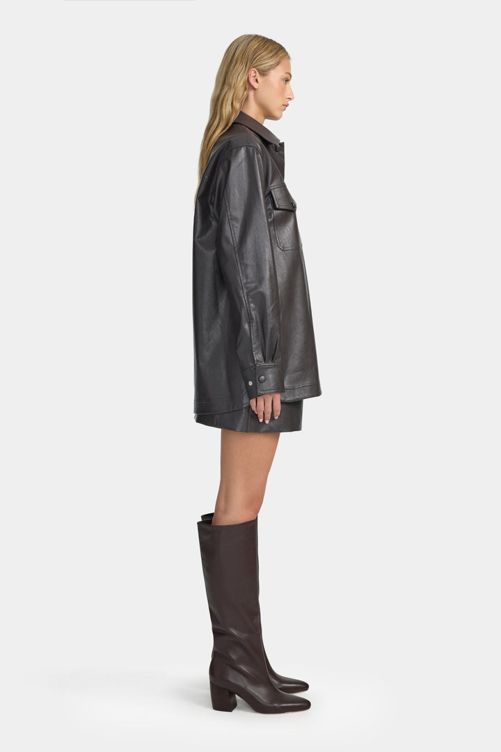Ownley Marshall PU Shacket | Graphite