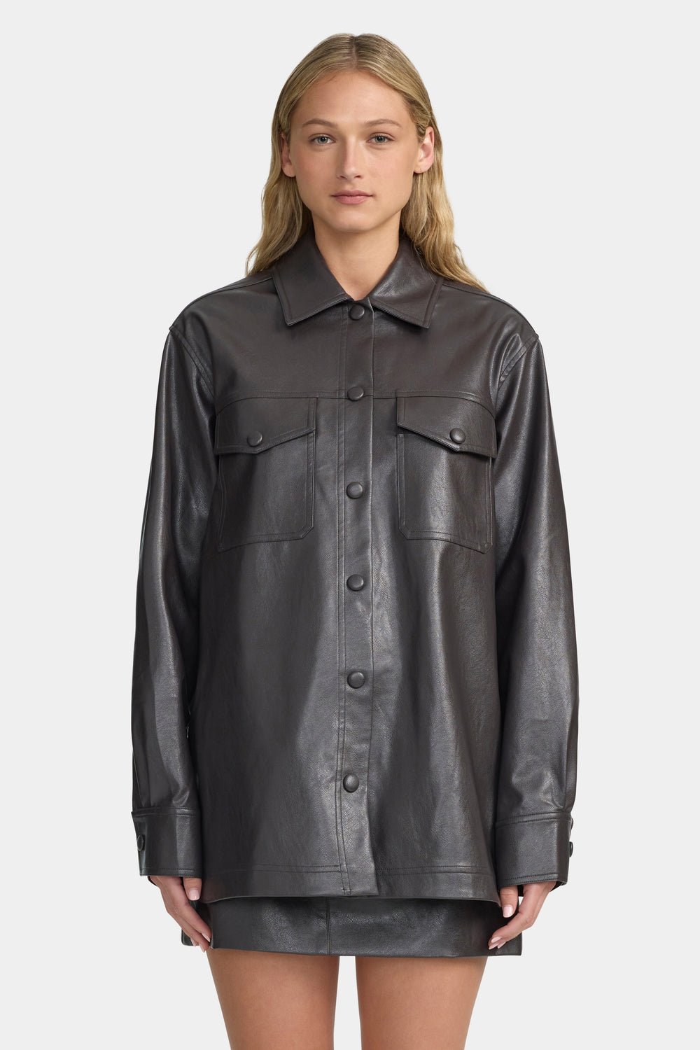 Ownley Marshall PU Shacket | Graphite