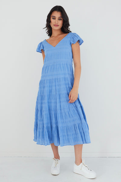 Ivy + Jack Marley Shirred Dress - French Blue