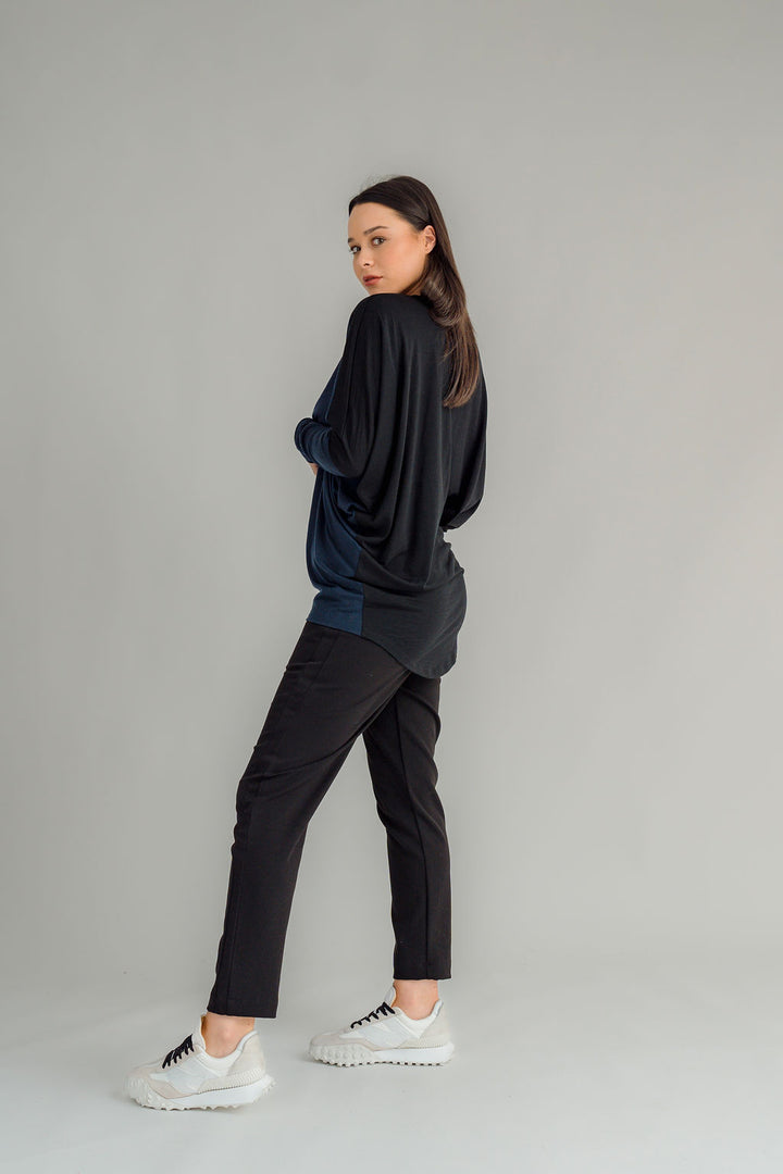 Nes Merino Harley Jumper | Black/Ink