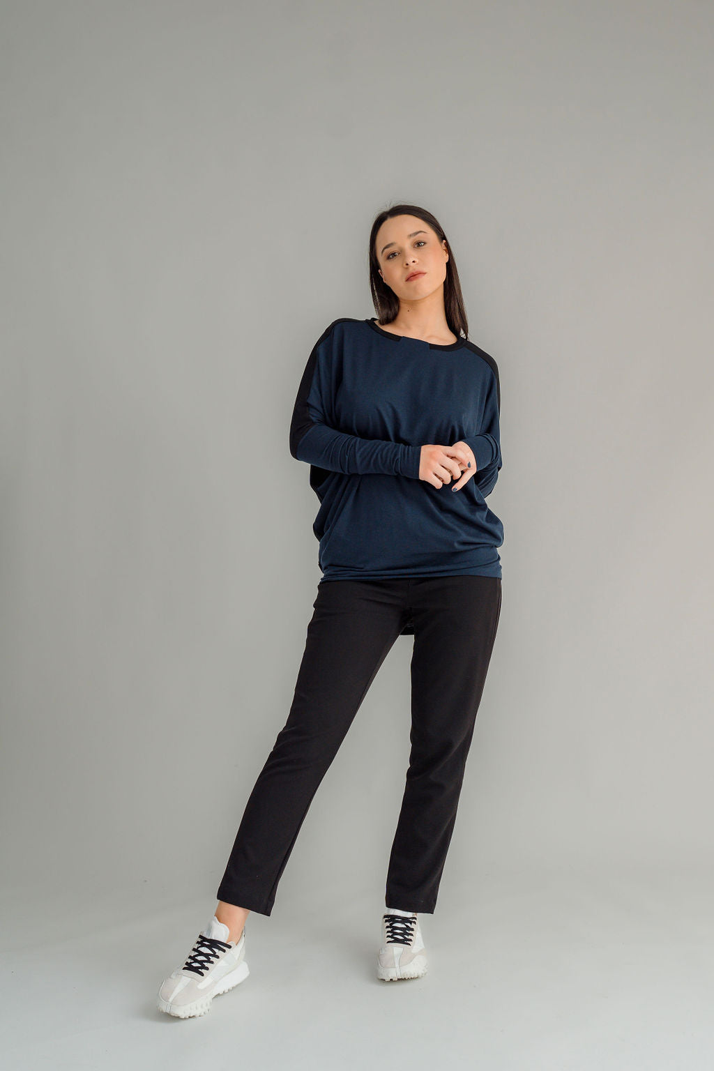 Nes Merino Harley Jumper | Black/Ink