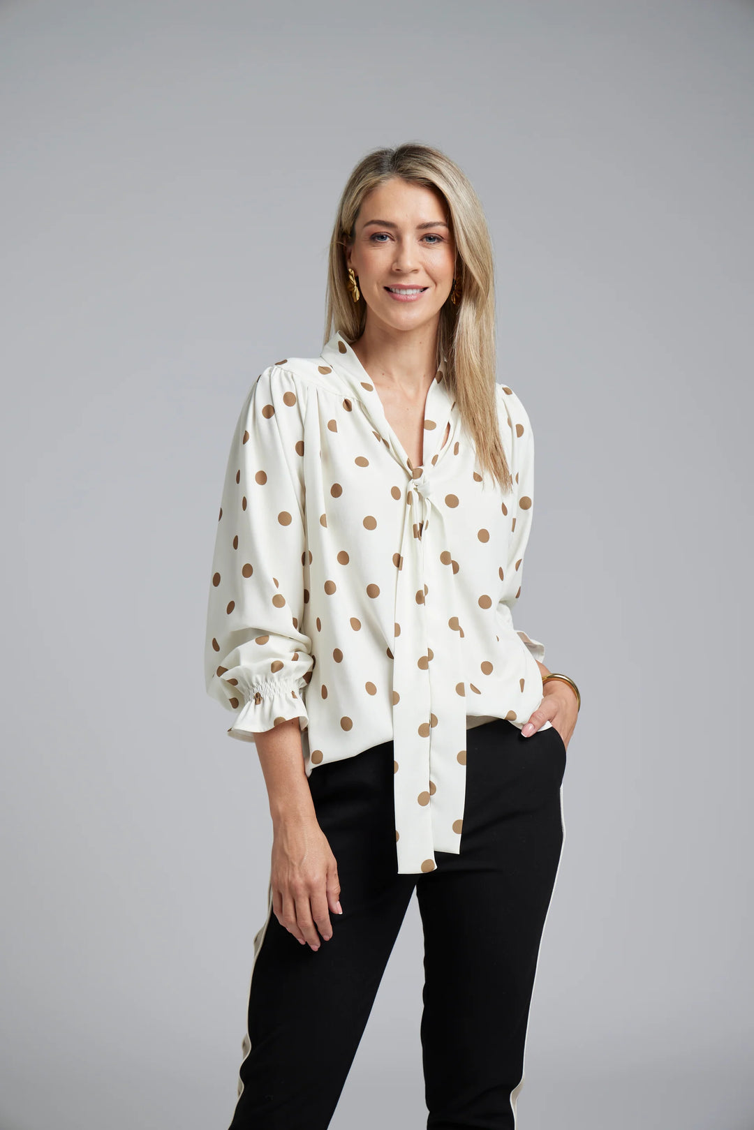Nes Esme Top | Ivory Polka Dot