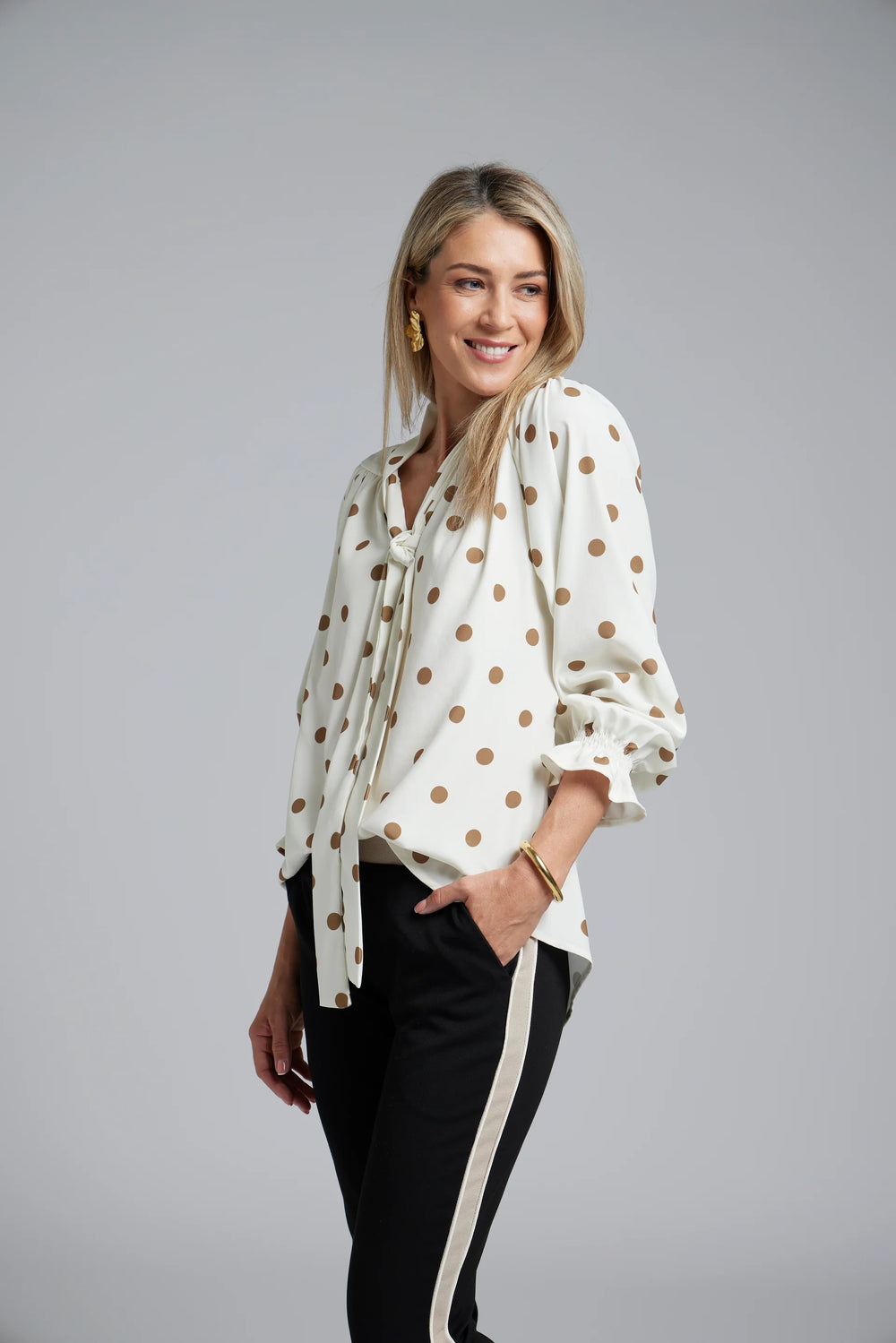 Nes Esme Top | Ivory Polka Dot
