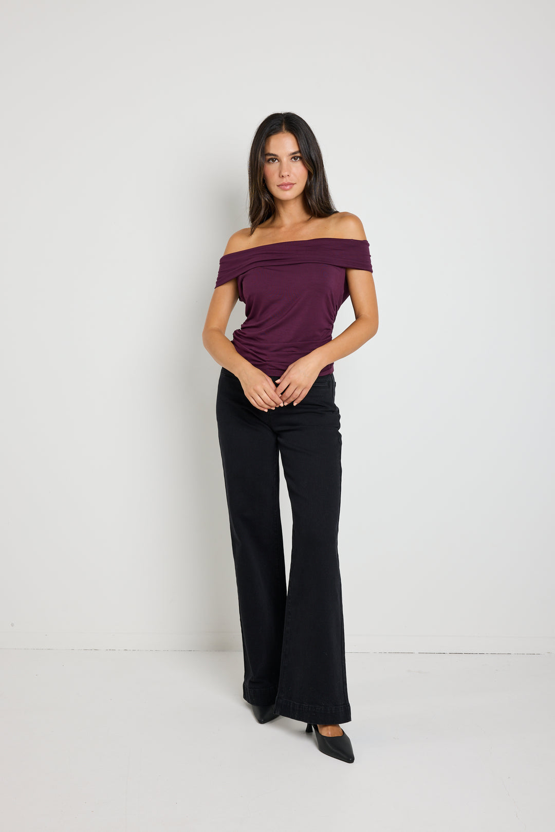 Stories Be Told Nightlife Stretch One Shoulder Top | Burgandy