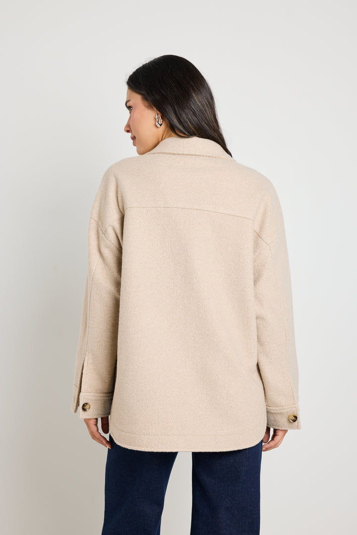 Stories Be Told Pinot Oversized Shacket | Taupe