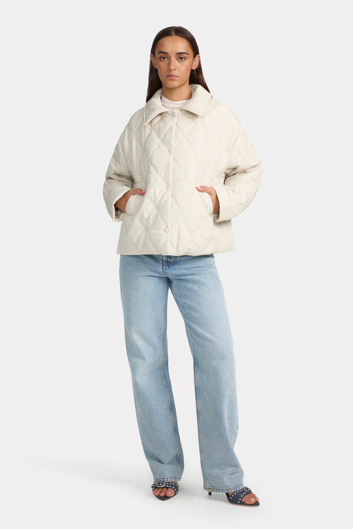 Ownley Quinton Cropped Quilted Jacket | Cream