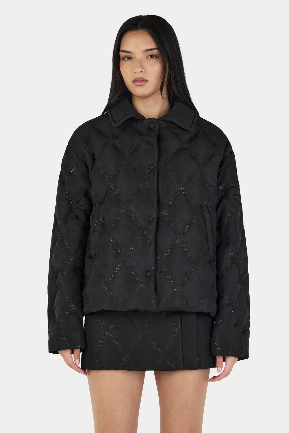 Ownley Quinton Cropped Quilted Jacket | Black