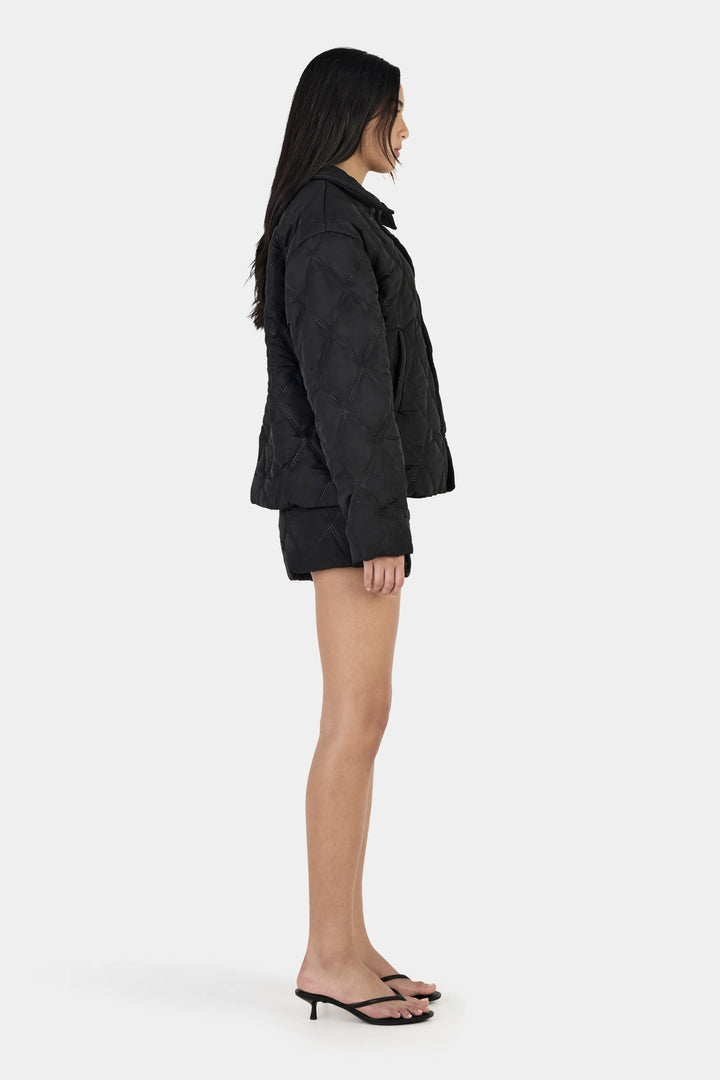 Ownley Quinton Cropped Quilted Jacket | Black