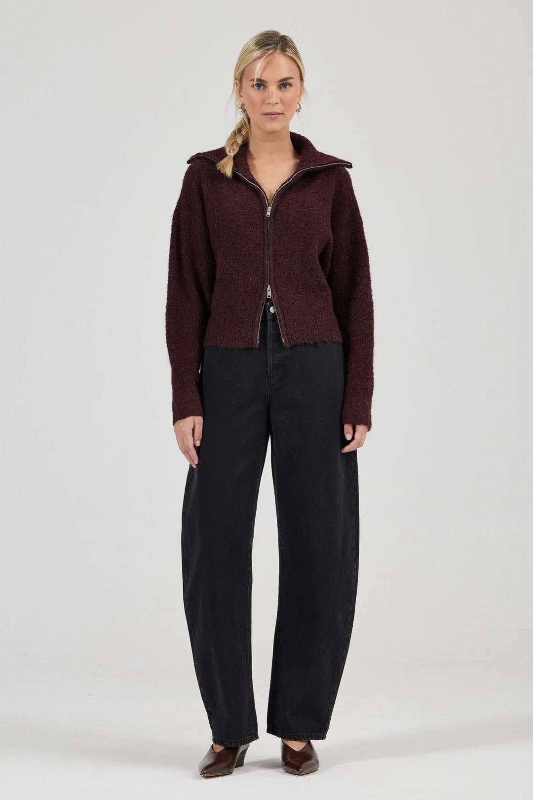 Rollas Loom Cardigan | Dark Cherry