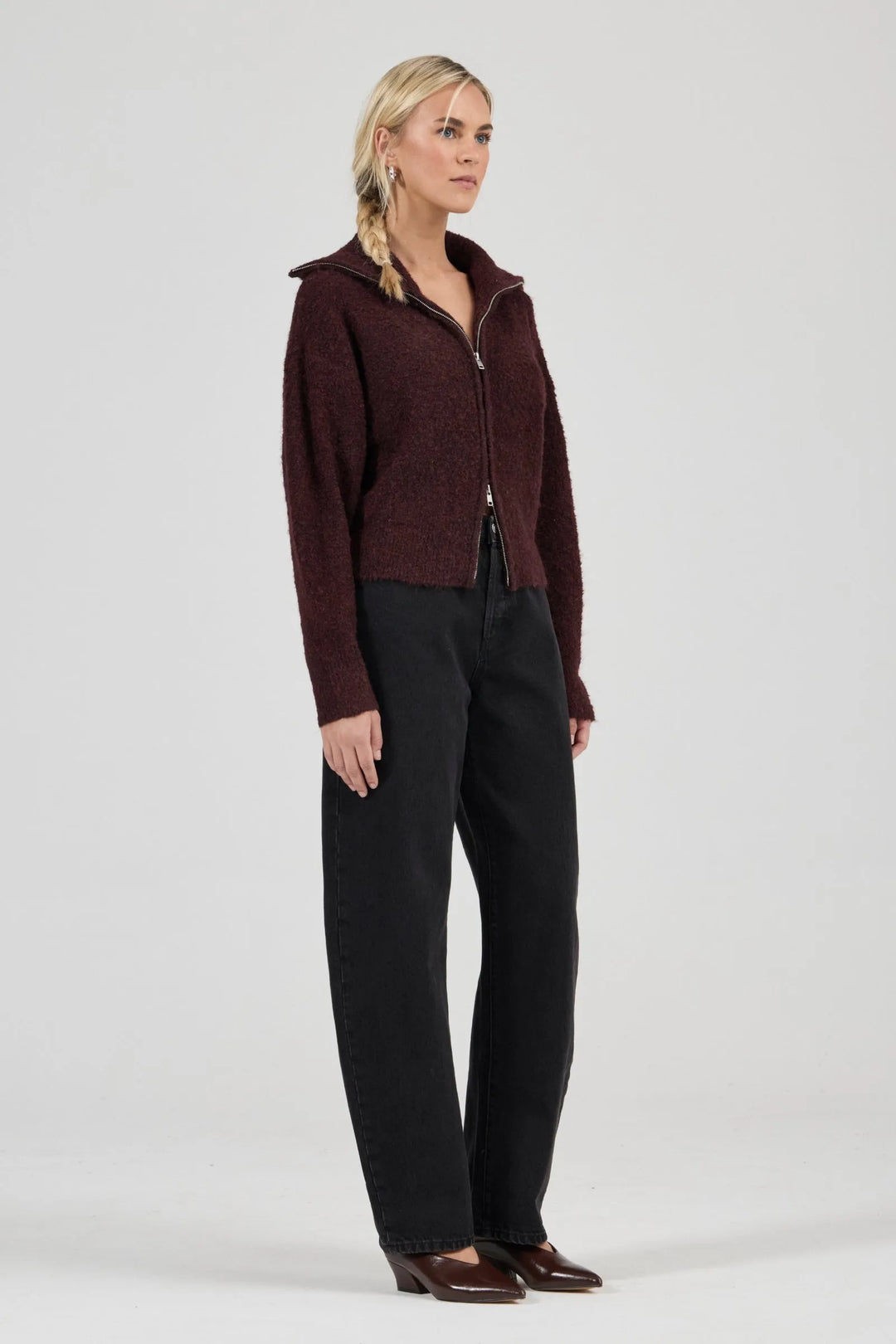 Rollas Loom Cardigan | Dark Cherry