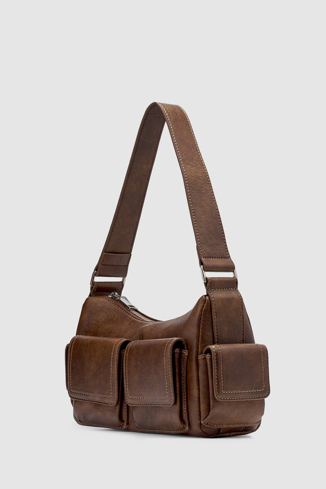 Brie Leon Rae Mini Pocket Bag | Worn Chocolate
