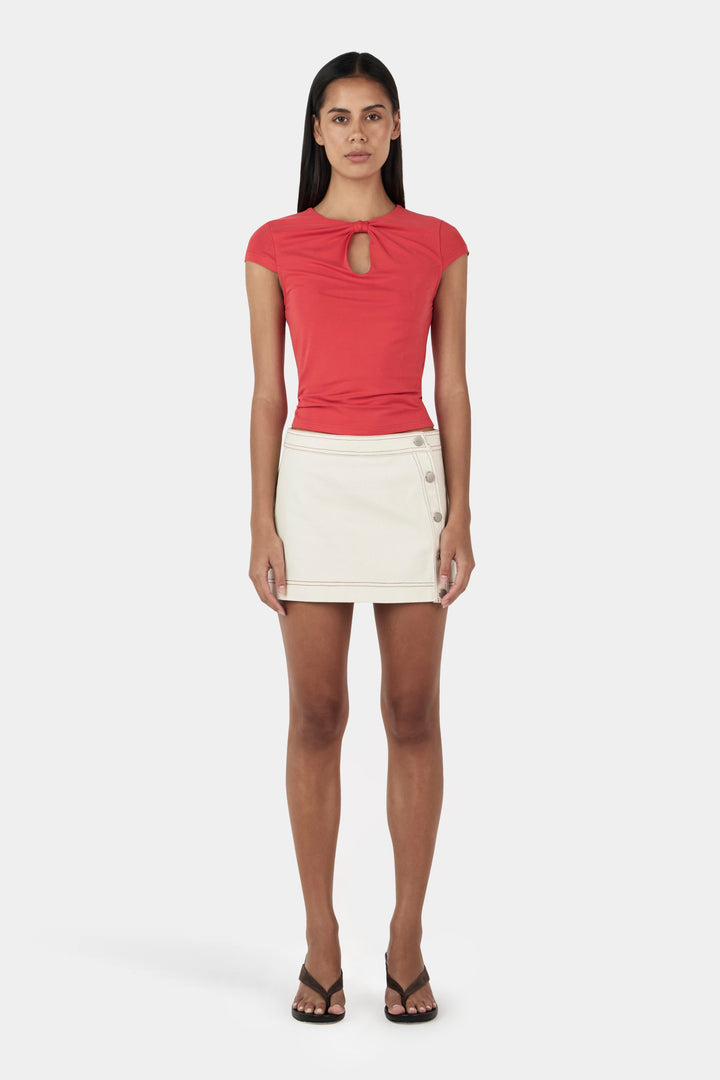 Ownley Rina Keyhole Tee | Tango Red