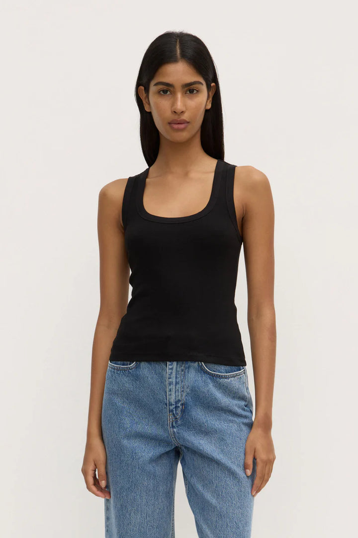 Assembly Label Robyn Scoop Neck Rib Tank | Black