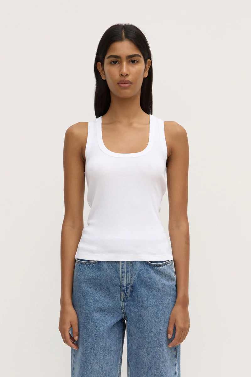 Assembly Label Robyn Scoop Neck Rib Tank | White