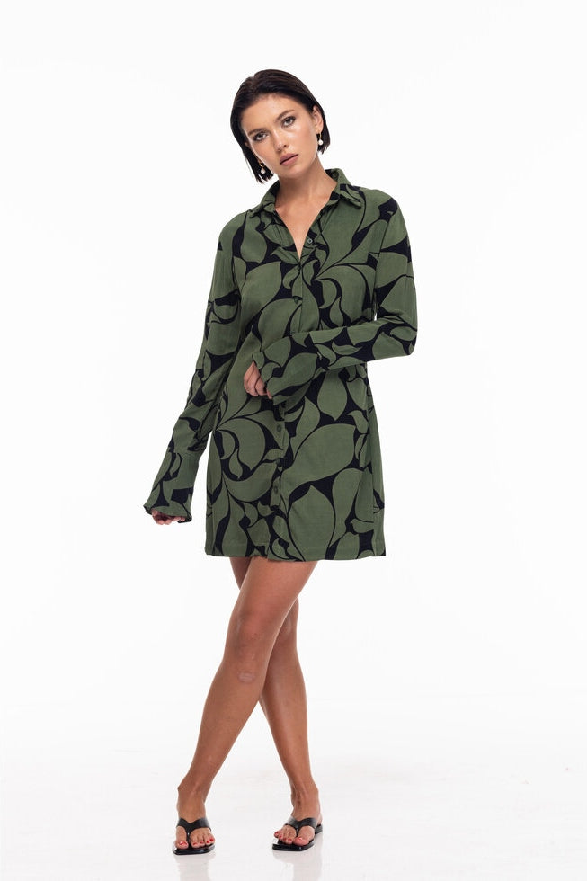 Blak Rosalie Dress | Black & Golden Forest