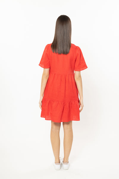 Seeking Lola Victoria Mini Dress - Strawberry Linen