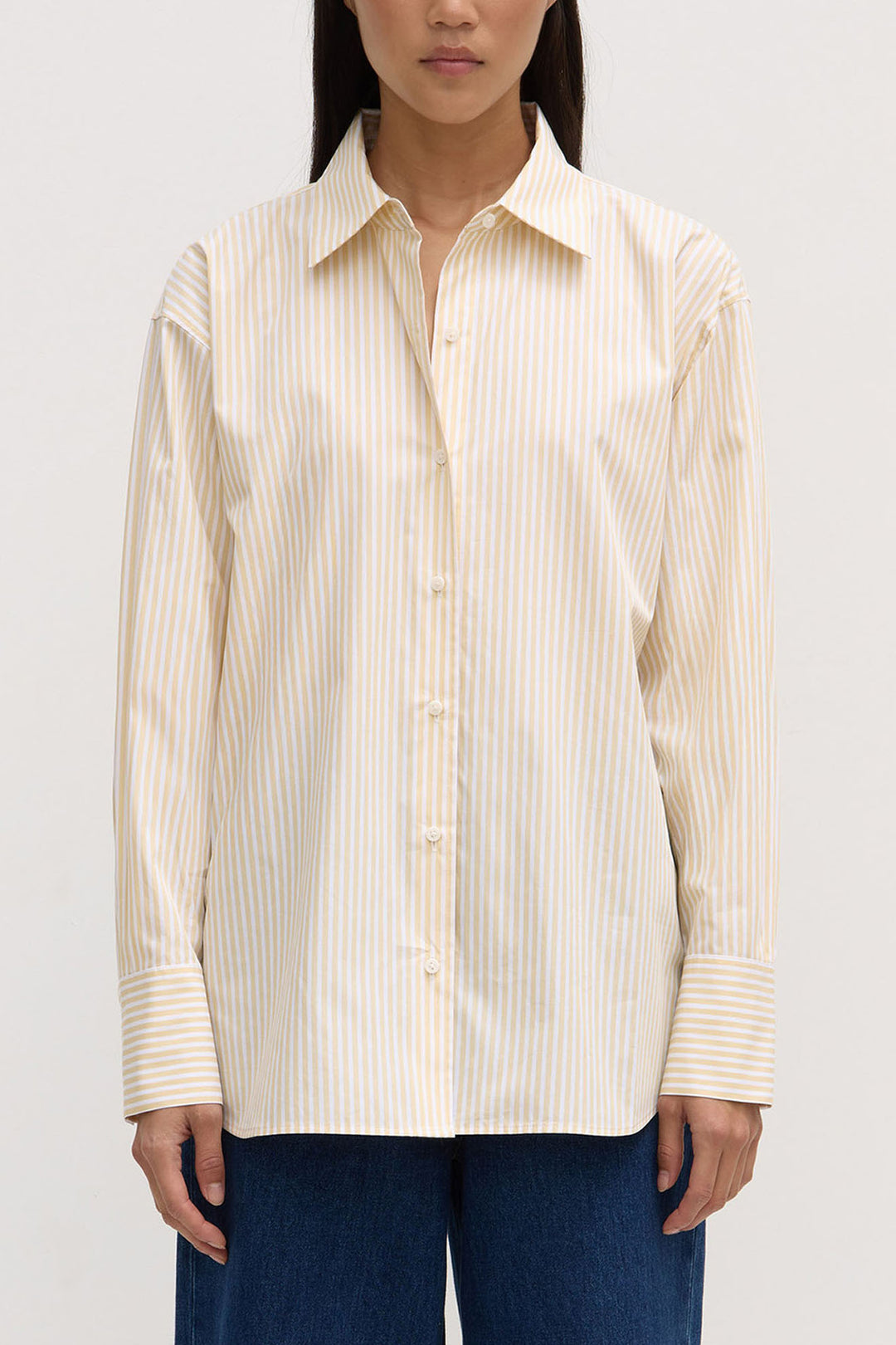 Assembly Label Signature Poplin Shirt | Chamomile/White
