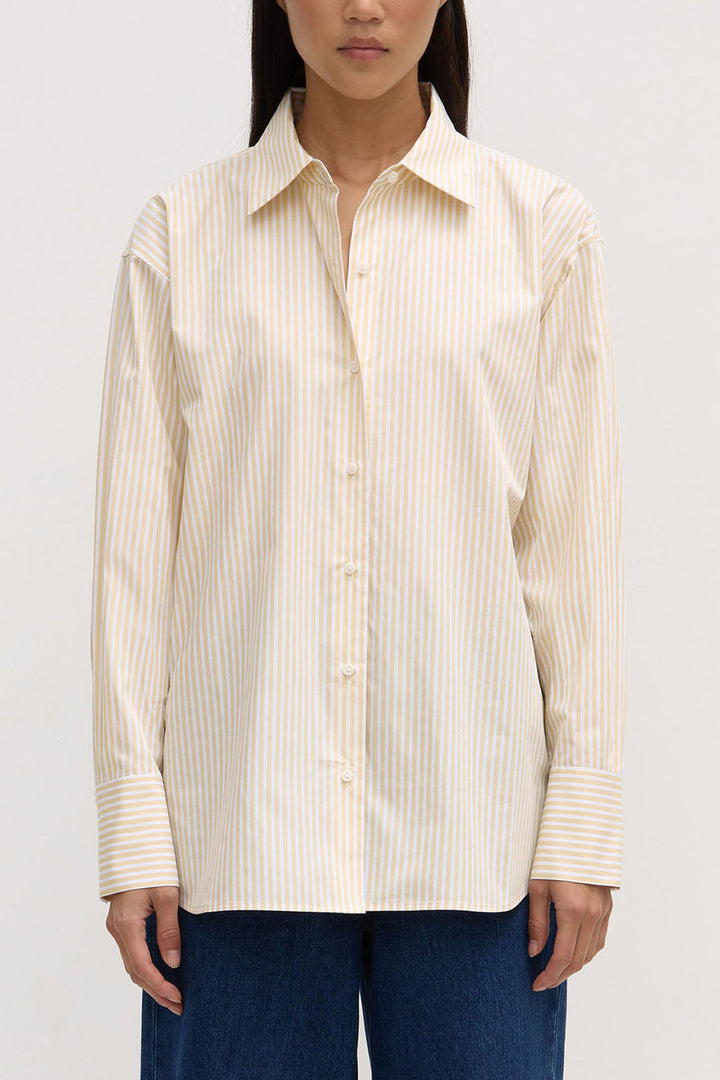 Assembly Label Signature Poplin Shirt | Chamomile/White